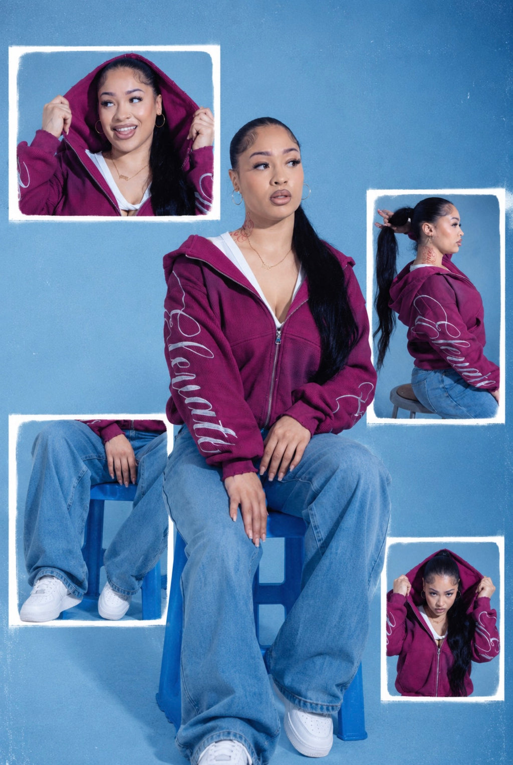Jelly Waffle Knit Hoodie